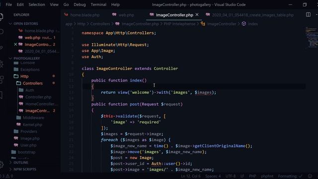 Image Gallery app using Laravel 7 - Laravel and Mysql 2020