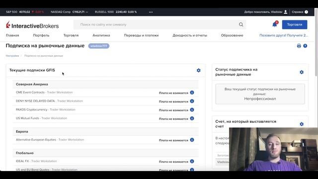 Как подключить ОПЦИОНЫ для торговли у брокера Interactive Brokers