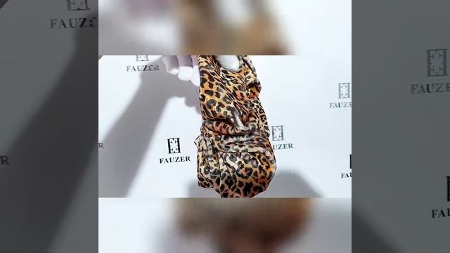 Леопардовая коричневая яркая резиночка для волос из бархата