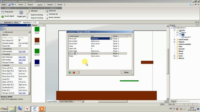 Construct classic #3 _ Слежение камеры за игроком