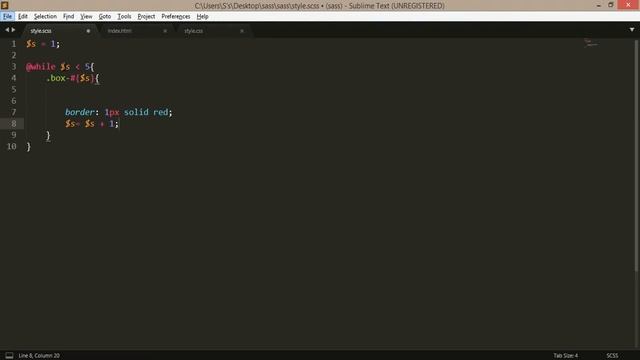 While loop in SASS - 12
