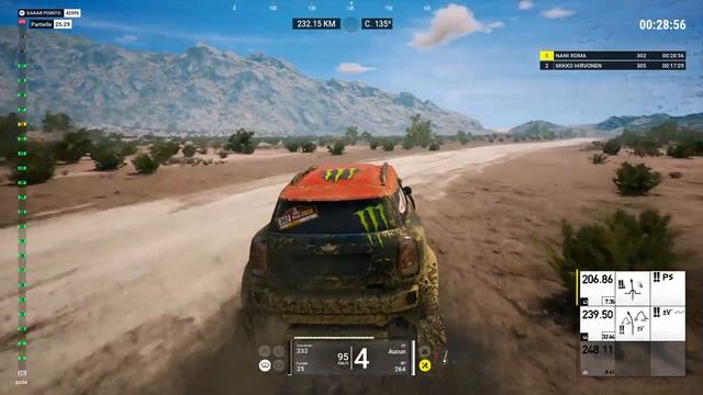Dakar 18 petit aperçu du gameplay manette ( mini cooper )