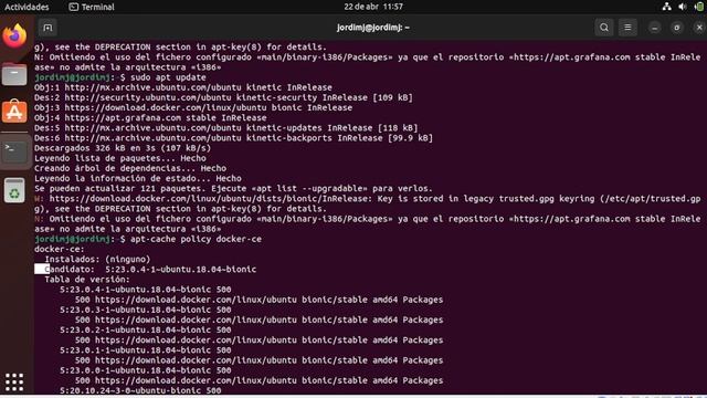 Docker desde terminal ubuntu