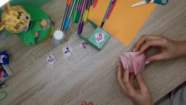 Пасхальный кролик в технике оригами