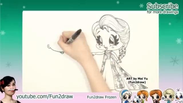 How to Draw Anna Elsa Frozen  Fun2draw  How to Draw Chibi People Easy - Online Drawing Lessons