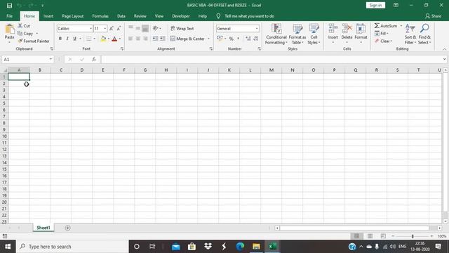 BASIC VBA  04 OFFSET and RESIZE