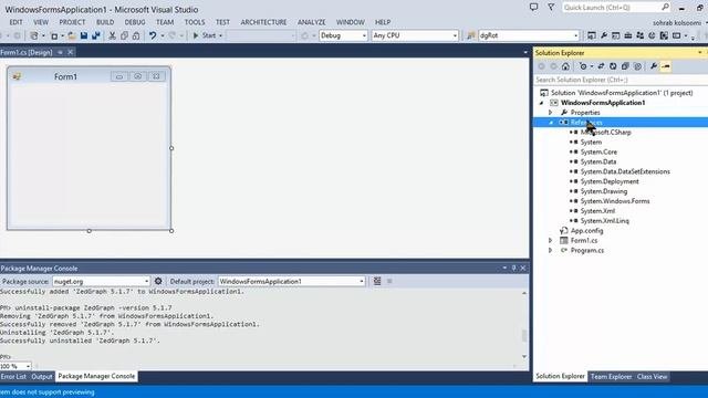 Uninstall and install NuGet package in visual studio
