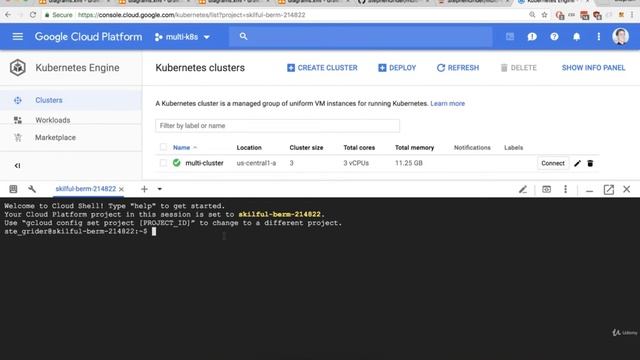 228 Kubernetes Configuring the GCloud CLI on Cloud Console