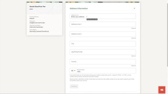 Sign Up - Oracle Cloud Free Tier - Legacy