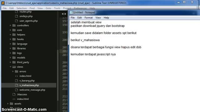 Tutorial CRUD menggunakan AJAX, Jquery, PHP Codeigniter dan MySQL