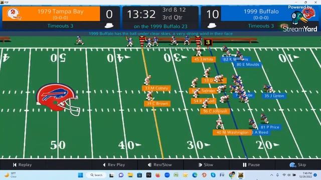 Pro Strategy Football 2023 Steam Tournament 2: 1979 Buccaneers @ 1999 Bills, called by Curt Gowdy