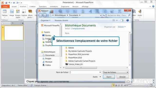 Comment insérer un fichier avec PowerPoint 2010 ?
