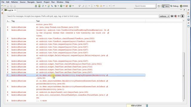 Computation in background w/ AsyncTask: Android Programming