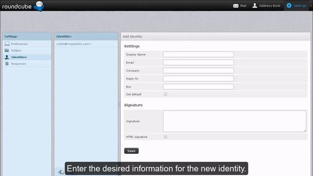 Roundcube - Setting up and Using Multiple Identities