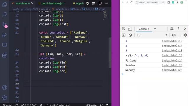 10 - Object Oriented Programming, Destructuring and Spreading