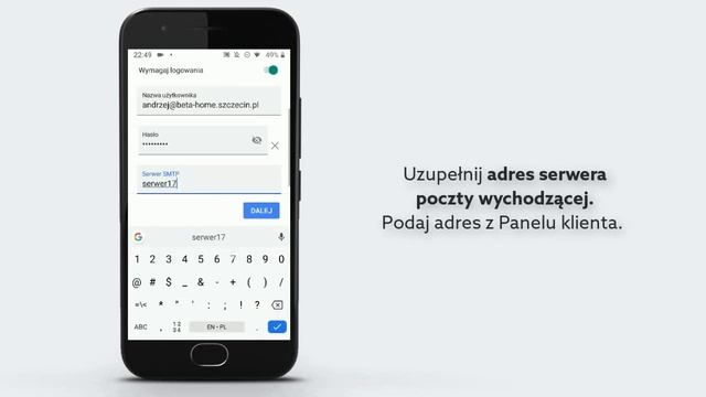 Konfiguracja poczty w aplikacji Gmail na telefonie lub tablecie