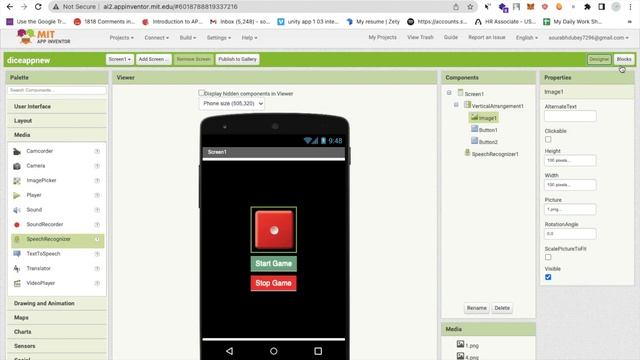 How to create AI Dice App in MIT App Inventor [Voice Controlled Dice ]