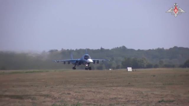 Боевая работа экипажей Су-34 в приграничном районе Курской области