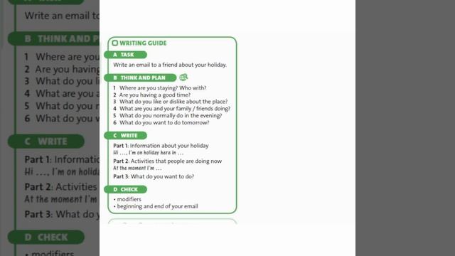 "An email about a holiday" grade 5