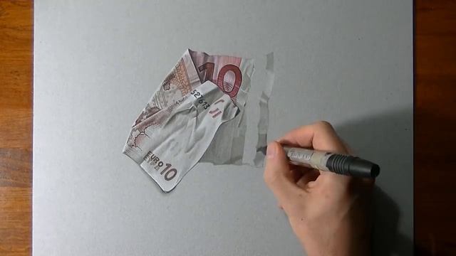 Это просто невероятно круто  ???Мастер рисует 3D рисунок.