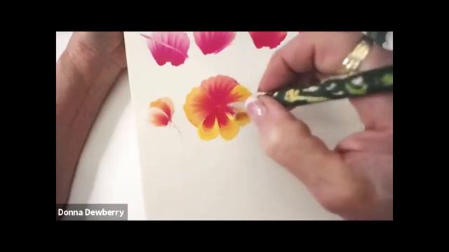 Learn to Paint - FolkArt One Stroke Practice Strokes With Donna - Pansies Donna Dewberry 2020