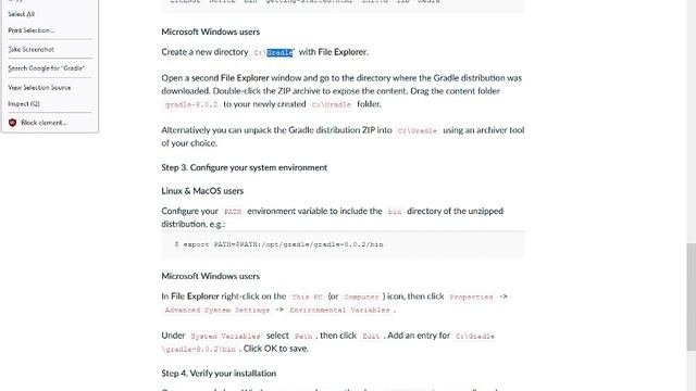 Installing Gradle on Windows 10