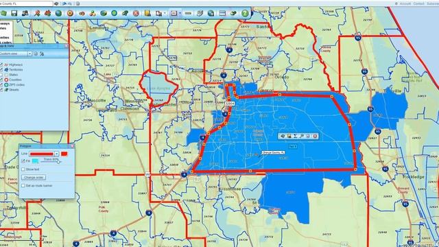 Create a ZIP Code Territory Bounded by a Highway - MapBusinessOnline