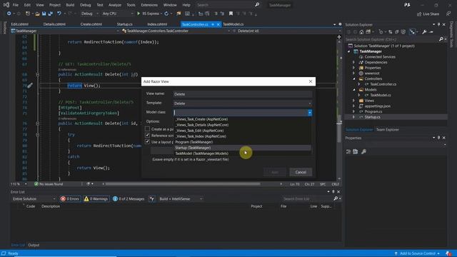 Pierwsza aplikacja webowa - Menedżer zadań - ASP NET Core MVC, Entity Framework Core, Bootstrap