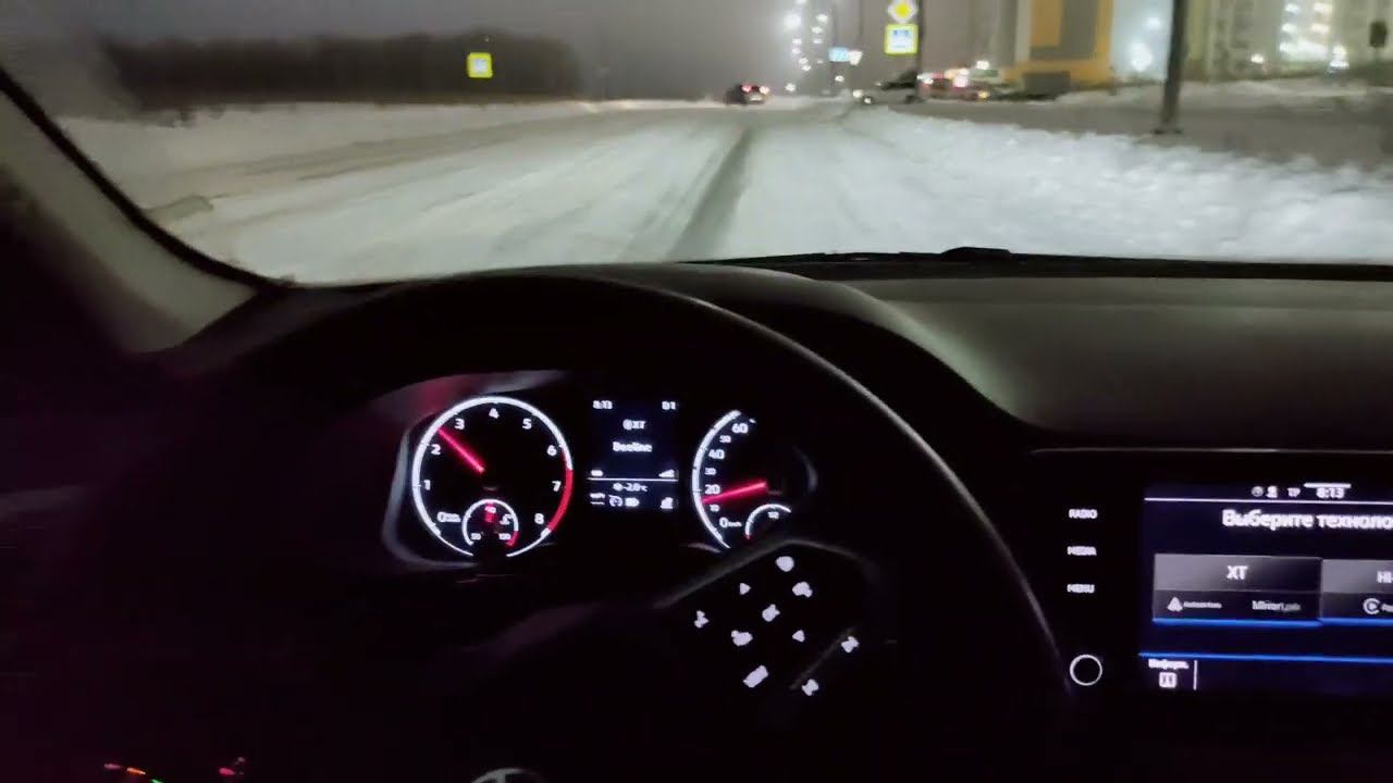 VW Polo Liftback. DSR. Обратное подруливание при заносе.