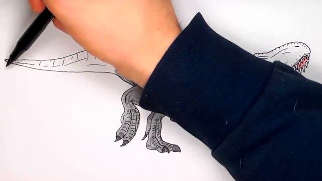 How to Draw Dinosaur T-Rex From Jurassic World - Dinosaurs Color Pages for Children