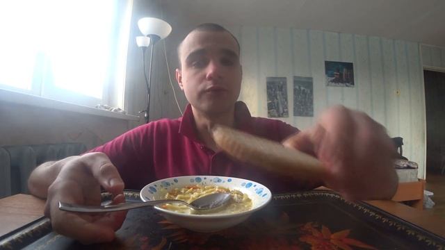 МУКБАНГ СУП и БУТЕРБРОД с ВЕТЧИНОЙ /Обжор Еда на камеру/ Ужин