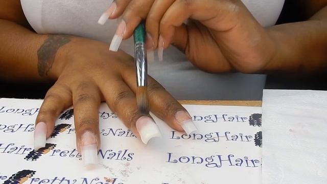 Acrylic Nails Glow in the Dark Nails - French Ombre / Baby Boomer Nails - LongHairPrettyNails