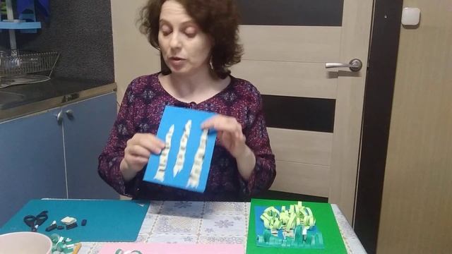 Аппликация. Березки.  Полежаева Г. А.