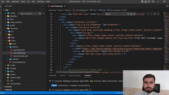 (07) Implement logout Functionality Cms in Laravel | Build content management system in PHP Laravel
