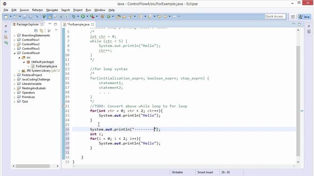 07. Looping Statements: for