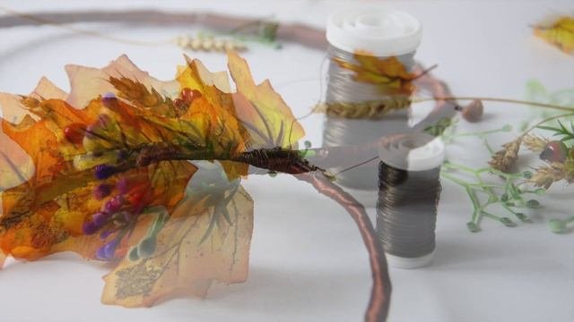 DIY Осенний венок  своими руками для фотосессии Autum Colors Flower Crown ( Fall Headpiece )