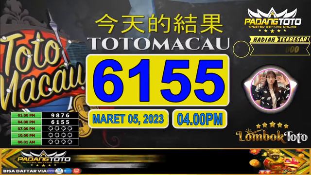 LIVE TOTOMACAU HARI INI 05 MARET 2023 | LIVE TOTO MACAU HARI INI | LIVE DRAW TOTOMACAU HARI INI