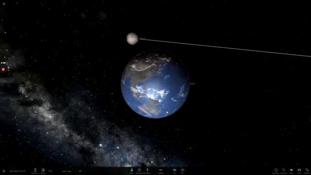 History of earth simulated by Universe sandbox