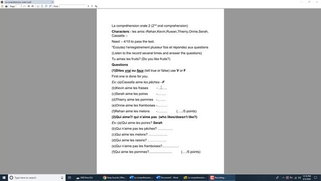 aide for 2nd oral comprehension