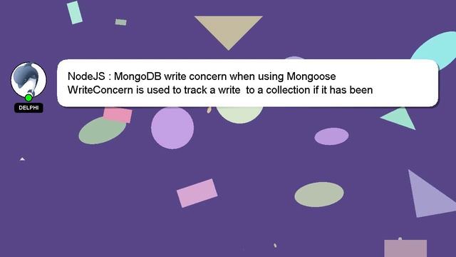 NodeJS : MongoDB write concern when using Mongoose