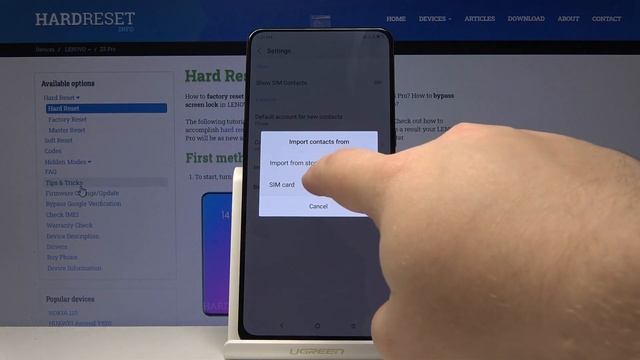 Copy Contacts from SIM in LENOVO Z5 Pro - Import / Export Numbers