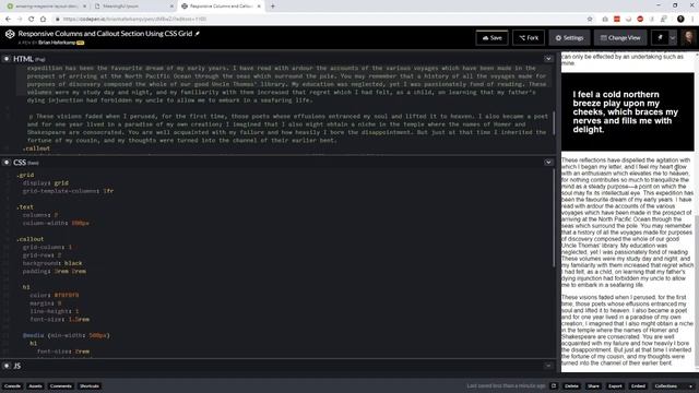 Responsive Columns w/ Callout Section Using CSS Grid