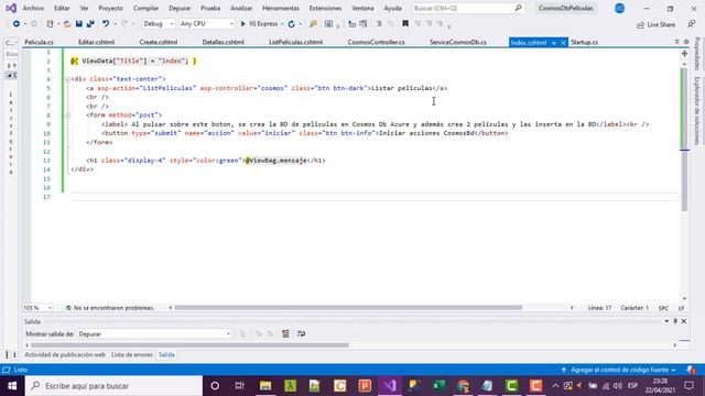 Azure Cosmos Db - Crud ejemplo práctico