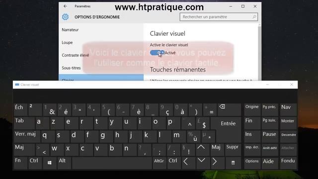 Afficher le clavier virtuel Windows 10 / Clavier Visuel