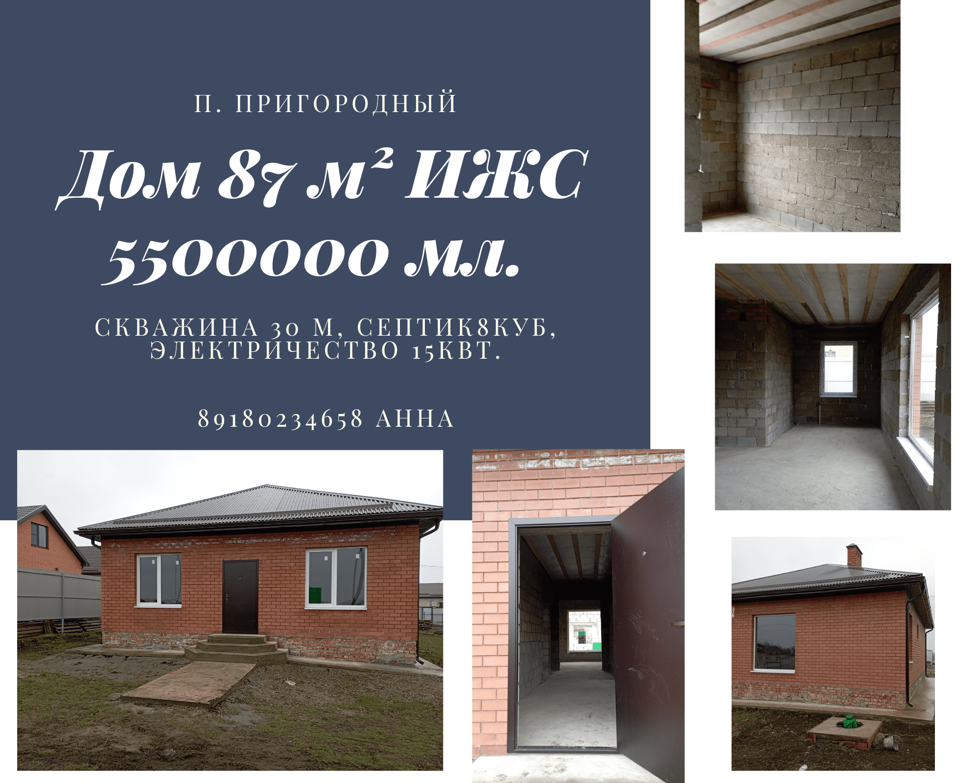 Дом 86,5 кв.м., на участке 5 сот., пос. Пригородный