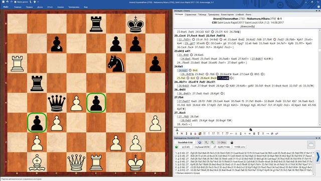 Вишванатан Ананд Vs Хикару Накамура (Четвертый этап Grand Chess Tour 2017 - Сент-Луис) - 1 тур