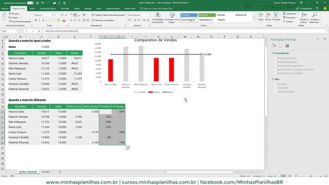 [Excel] Gráfico Comparativo no Excel - Meta x Realizado