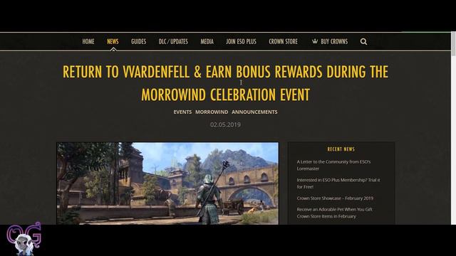 ESO Morrowind Event and February Crown Store Items 2019