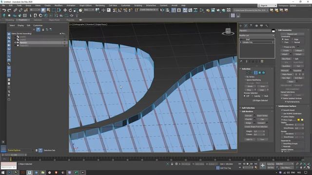 Создание достроек Выдавливание 3d max 03-3
