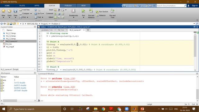 Solving partial differential equations using MATLAB pdetool